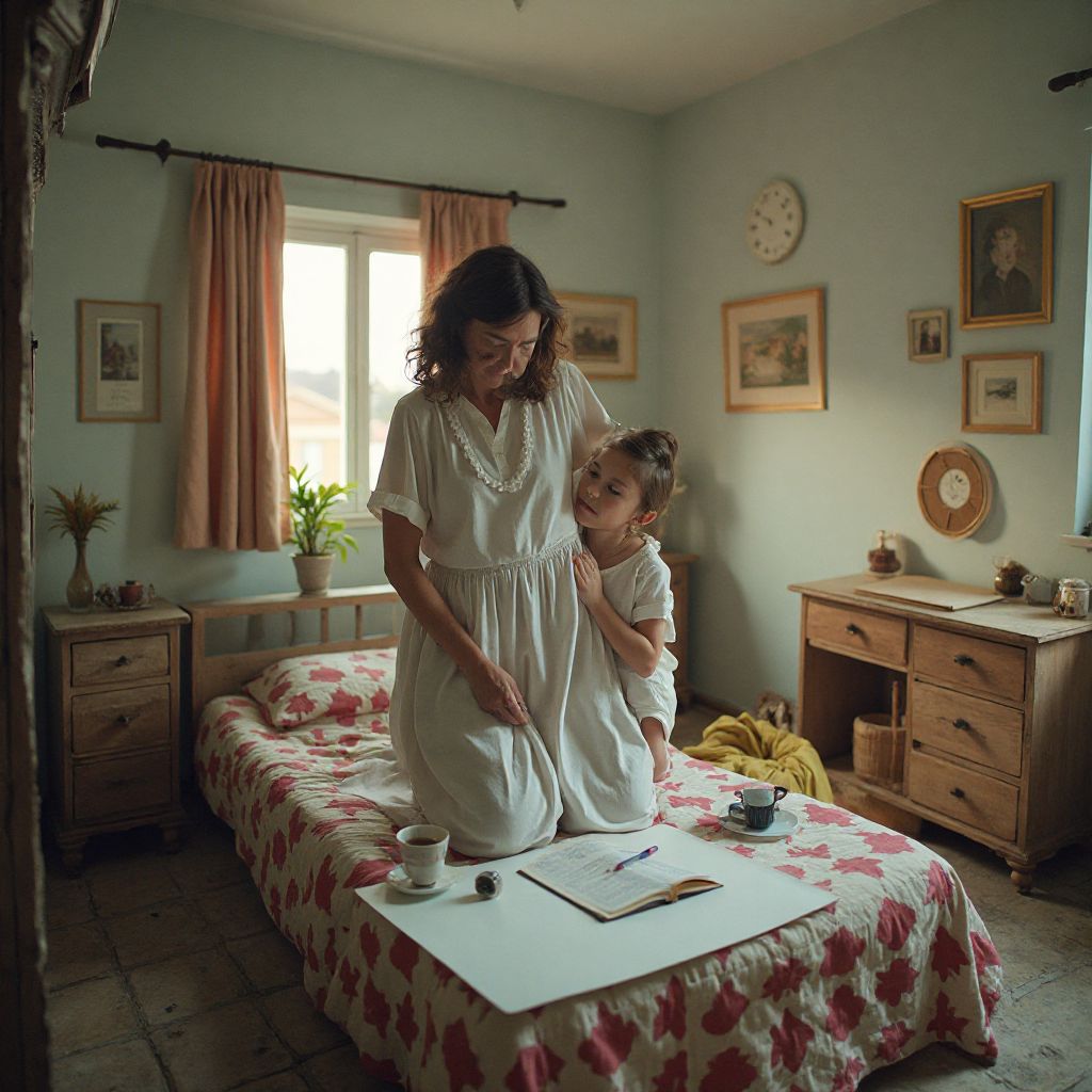 Avó, mãe e filha conversam agora